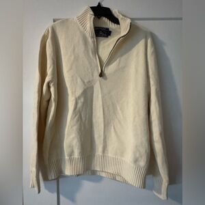 Cream 100% cotton large quarter zip